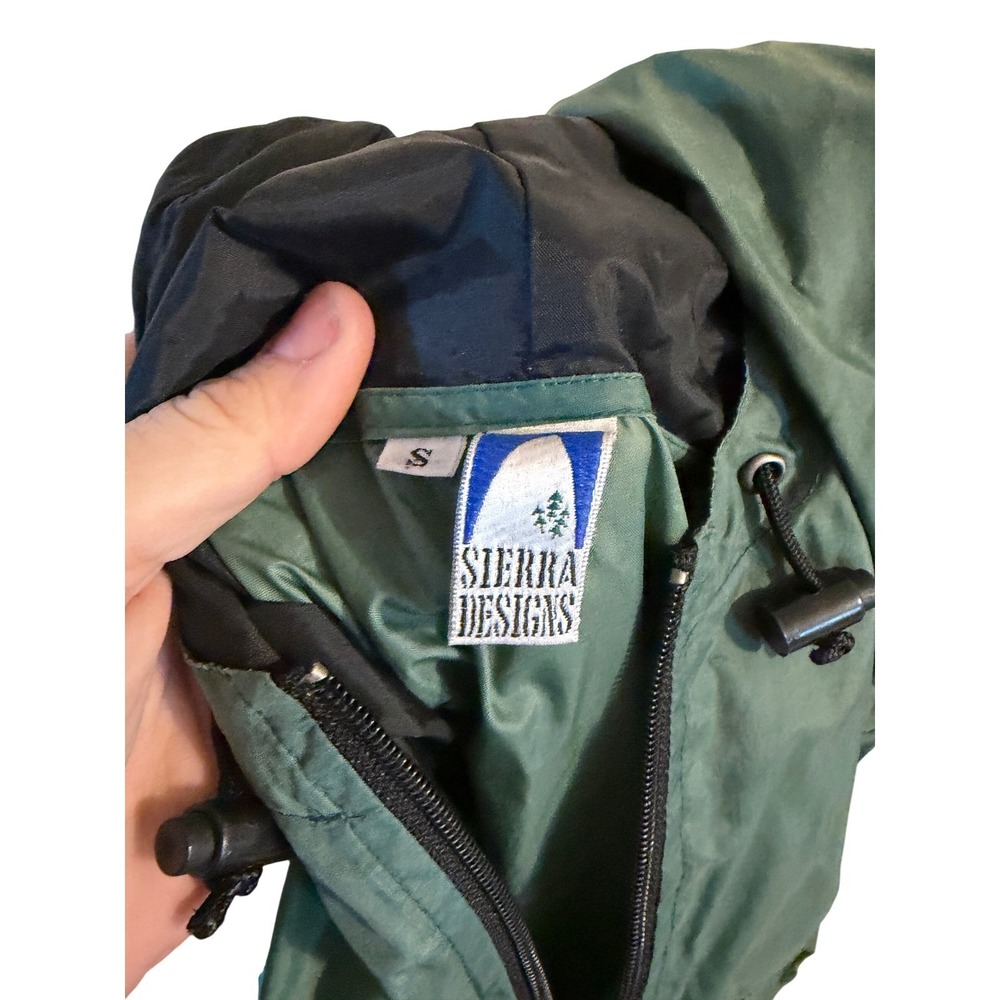 Sierra Designs Vintage Anorak Windbreaker Jacket Green Mens Half Zip Hooded - Picture 4 of 8